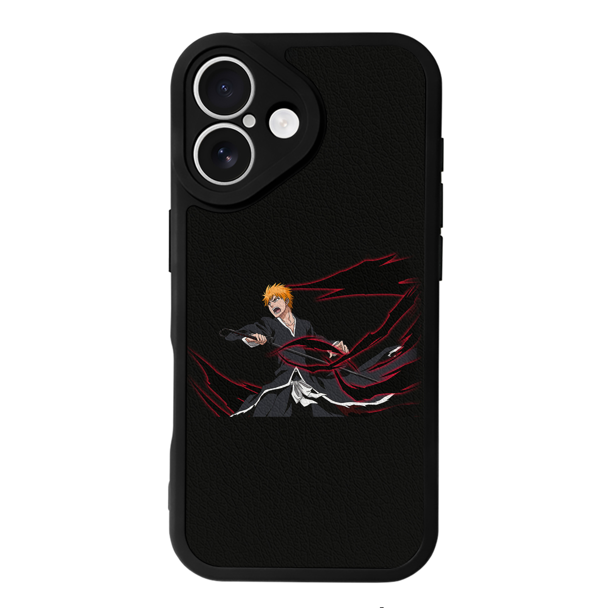 ブリーチ 黒崎一護（くろさき いちご）BLEACH Kurosaki Ichigo 【iPhone 16シリーズ対応】シリコンスマホケース（レザー調） 材質：シリコン